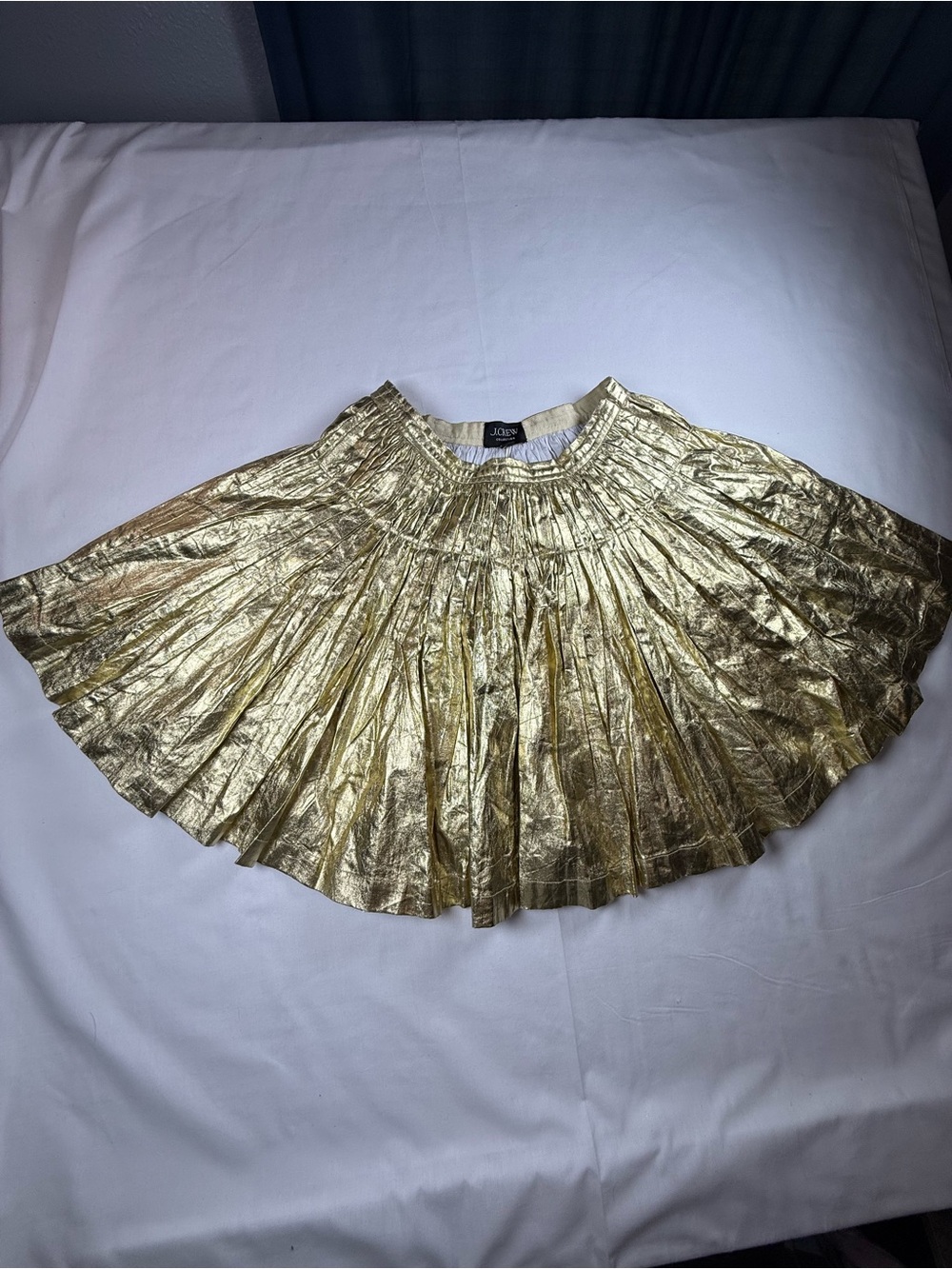 J. Crew Metallic Gold Circle Skirt